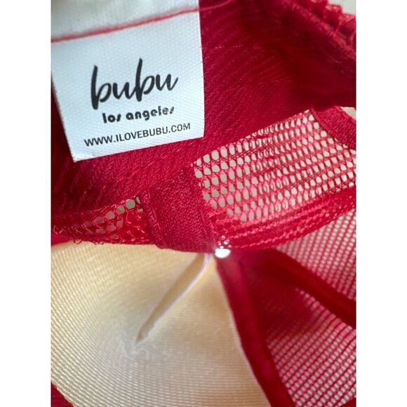 bubu Child Livin' the Dream Red White Foam Trucker Meshback Hat Cap Adjustable - Picture 4 of 4